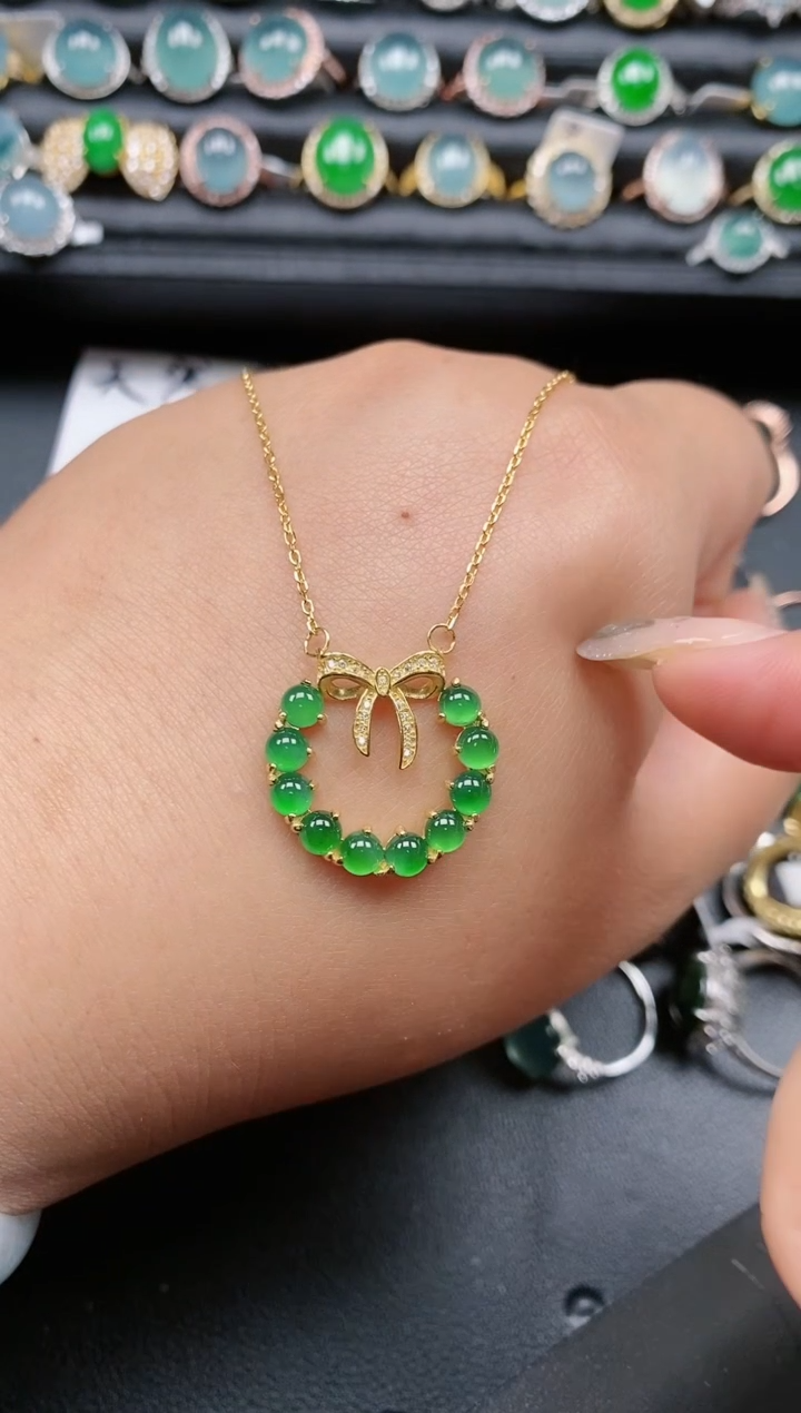 翡翠银S925镶嵌颈饰111111