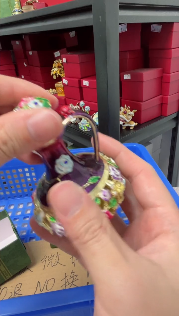 【闪购商品】瓷片 年货节福福价格高质珐琅彩合金摆件首饰盒