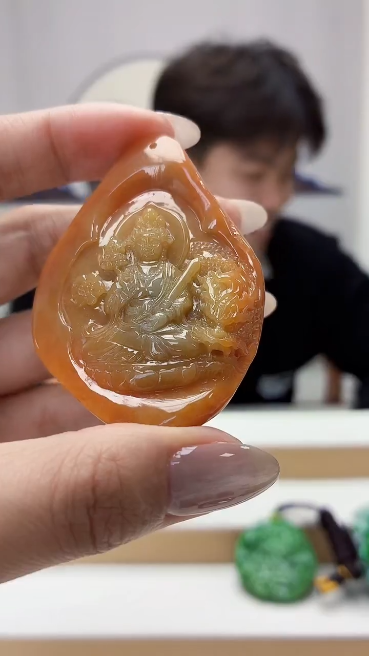 未镶嵌定制翡翠5145MM-毛货挂件87