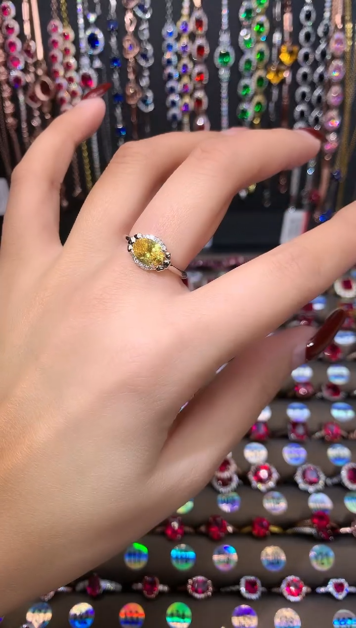 【闪购商品】水晶戒指银S925镶嵌银色