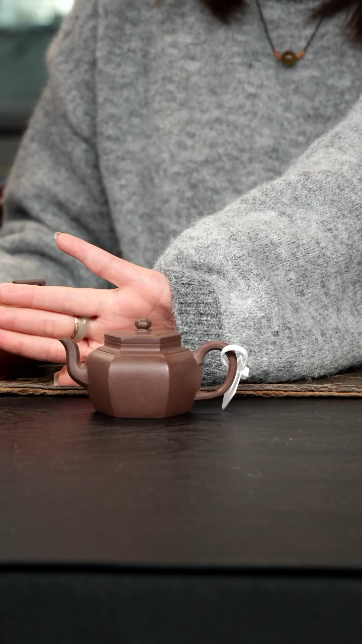 茶壶紫砂天青泥小六方宫灯100cc