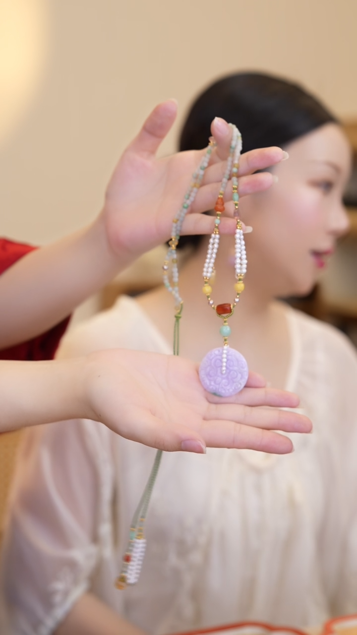 【闪购商品】翡翠项链未镶嵌圆牌项链