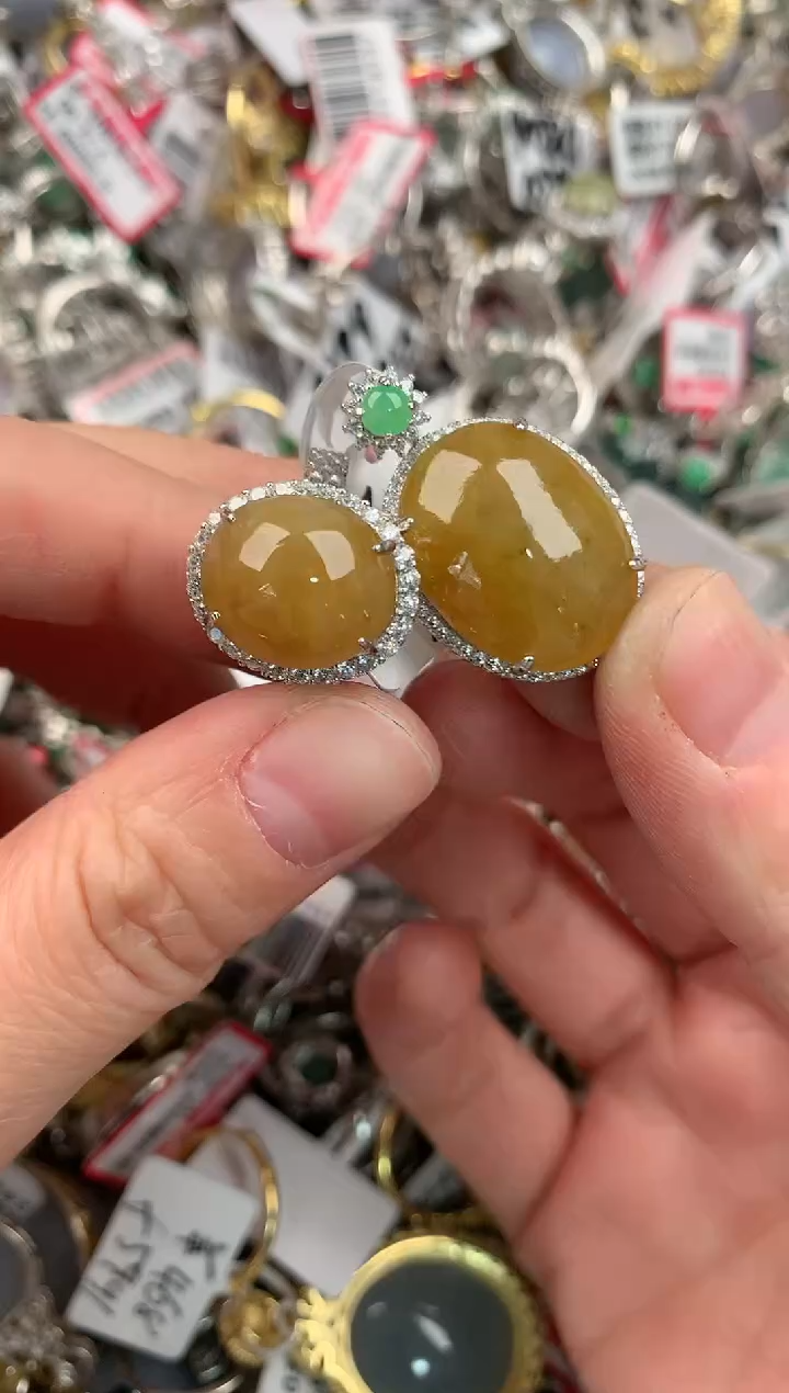 银S925镶嵌戒指翡翠333               8