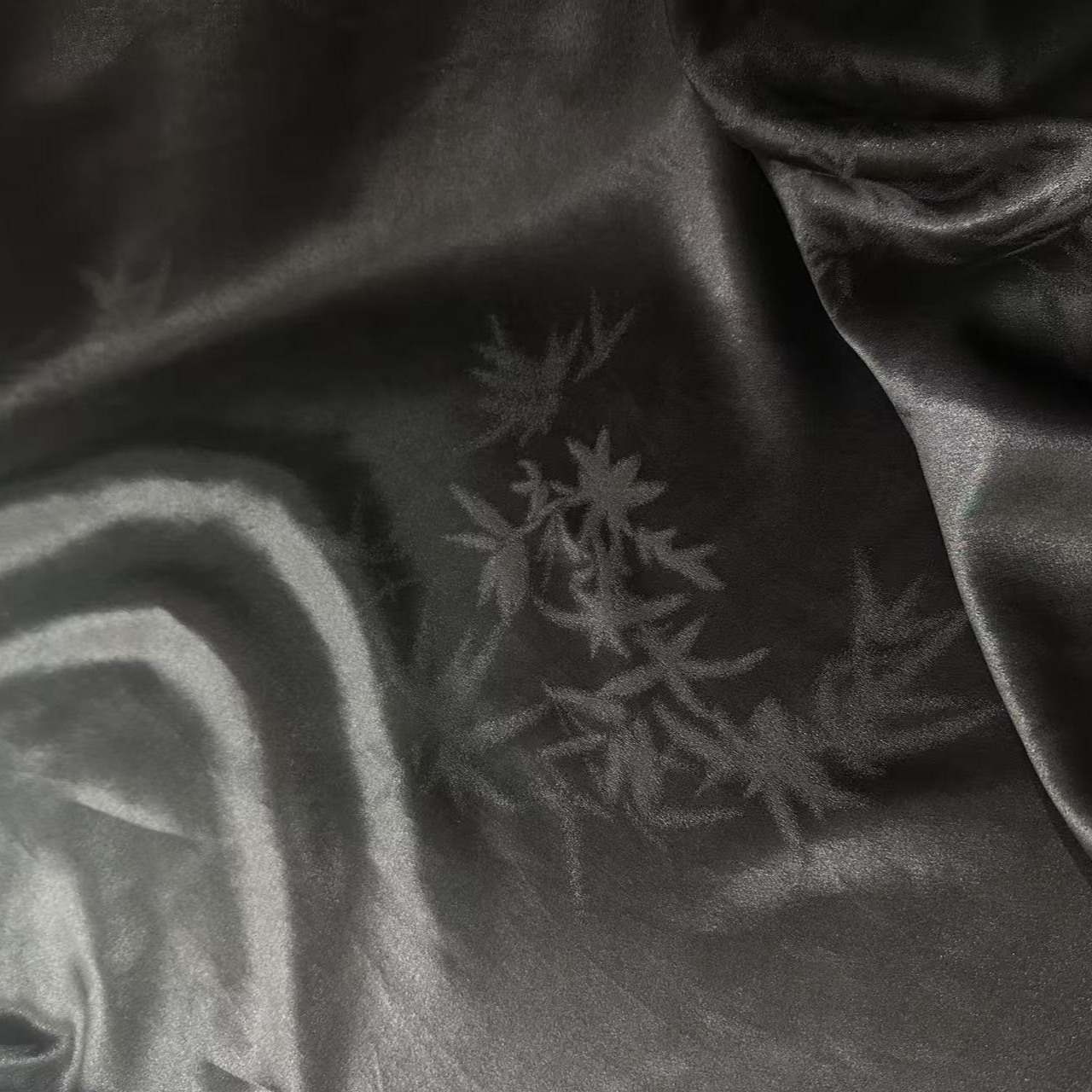  （喜物高端香云纱）45/ 100%桑蚕丝高品质香云纱竹韵提花面料