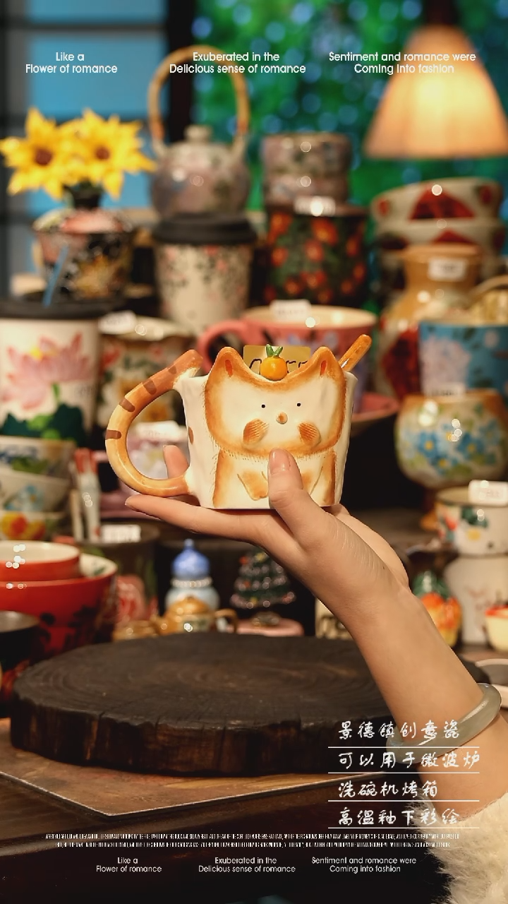 陶瓷景德镇高温釉下彩手工手绘款式@A0755@