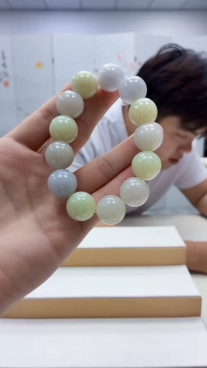 未镶嵌定制翡翠5145bb-毛货手串10