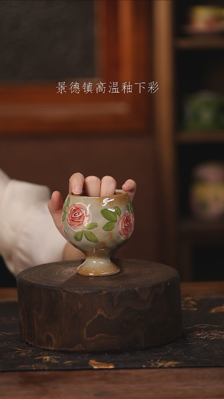 陶瓷景德镇高温釉下手绘陶瓷@L817@