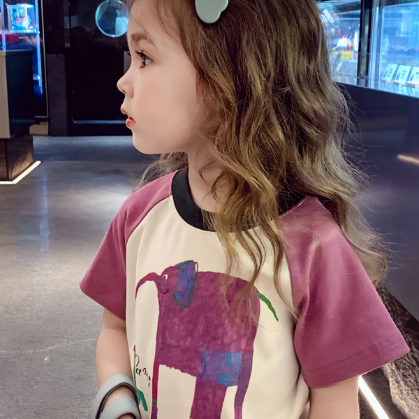 女童宝宝短袖T恤夏季新款百搭韩版卡通上衣小女孩洋气休闲打底衫