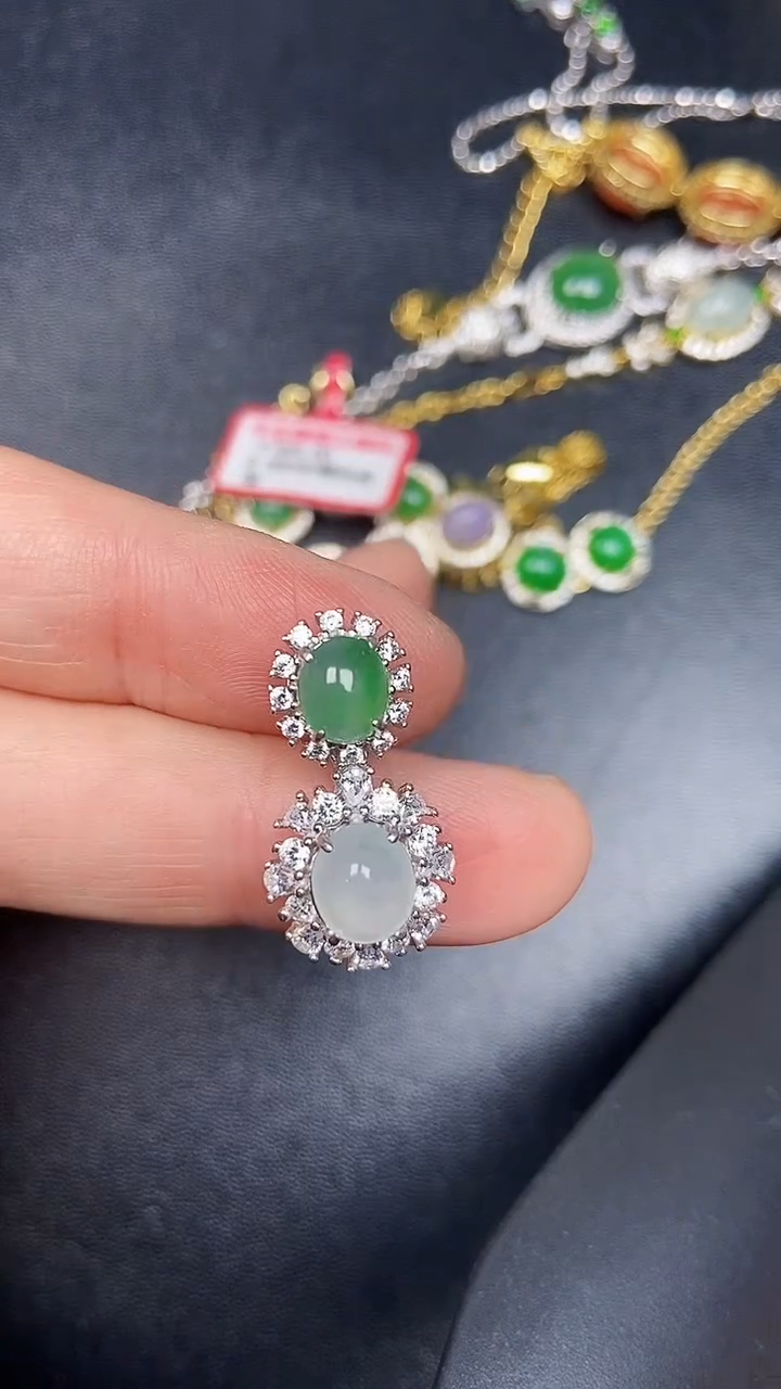 银S925镶嵌戒指翡翠1500