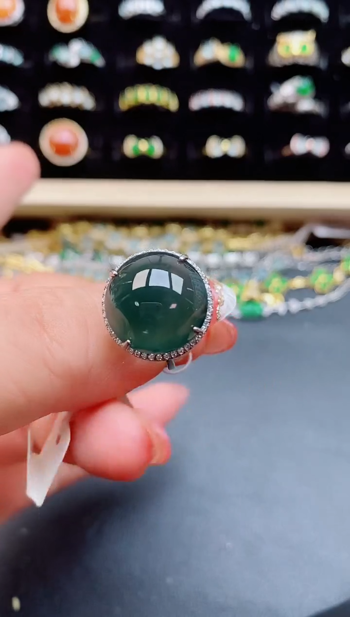 【闪购商品】翡翠戒指银S925镶嵌508500