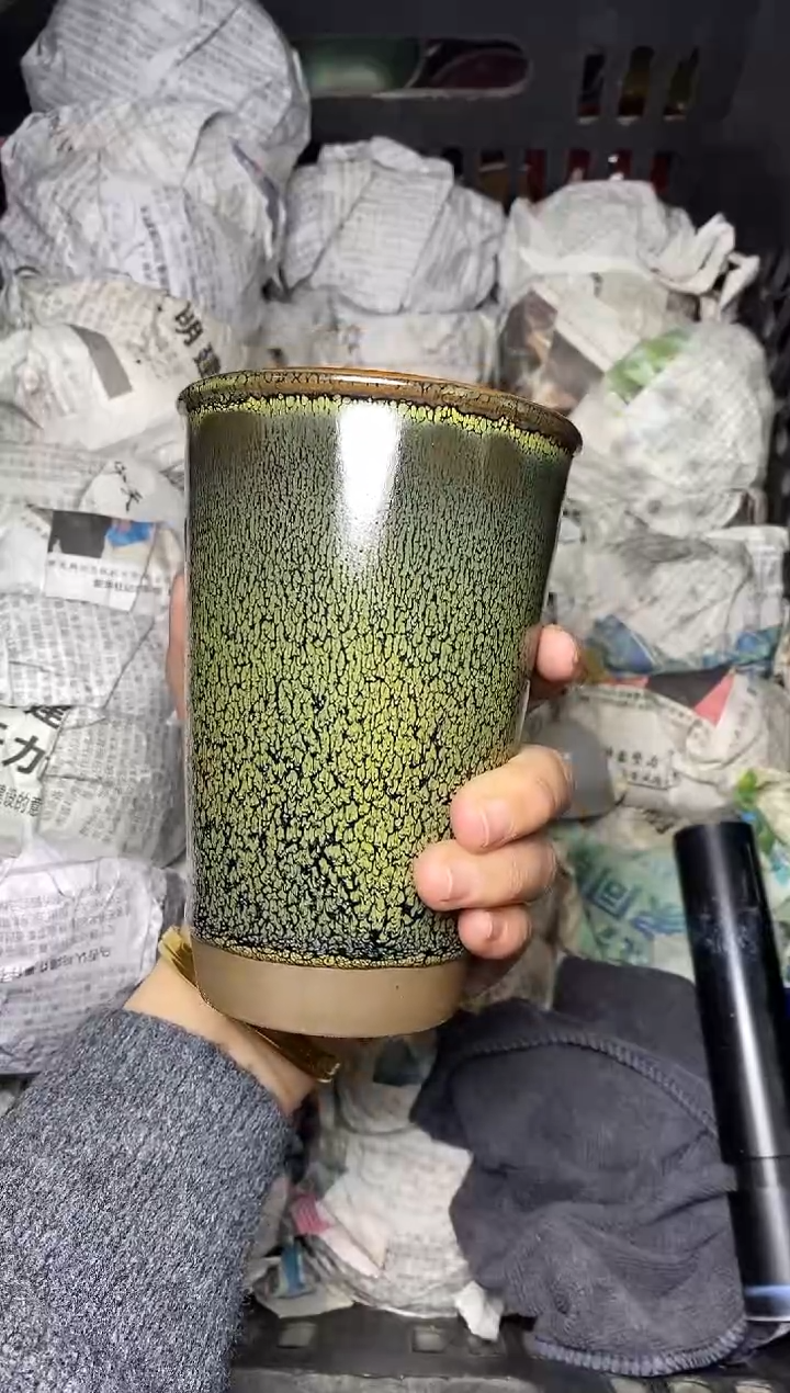 【闪购商品】茶盏绿鹧鸪 手握 盏三疯建盏茶器