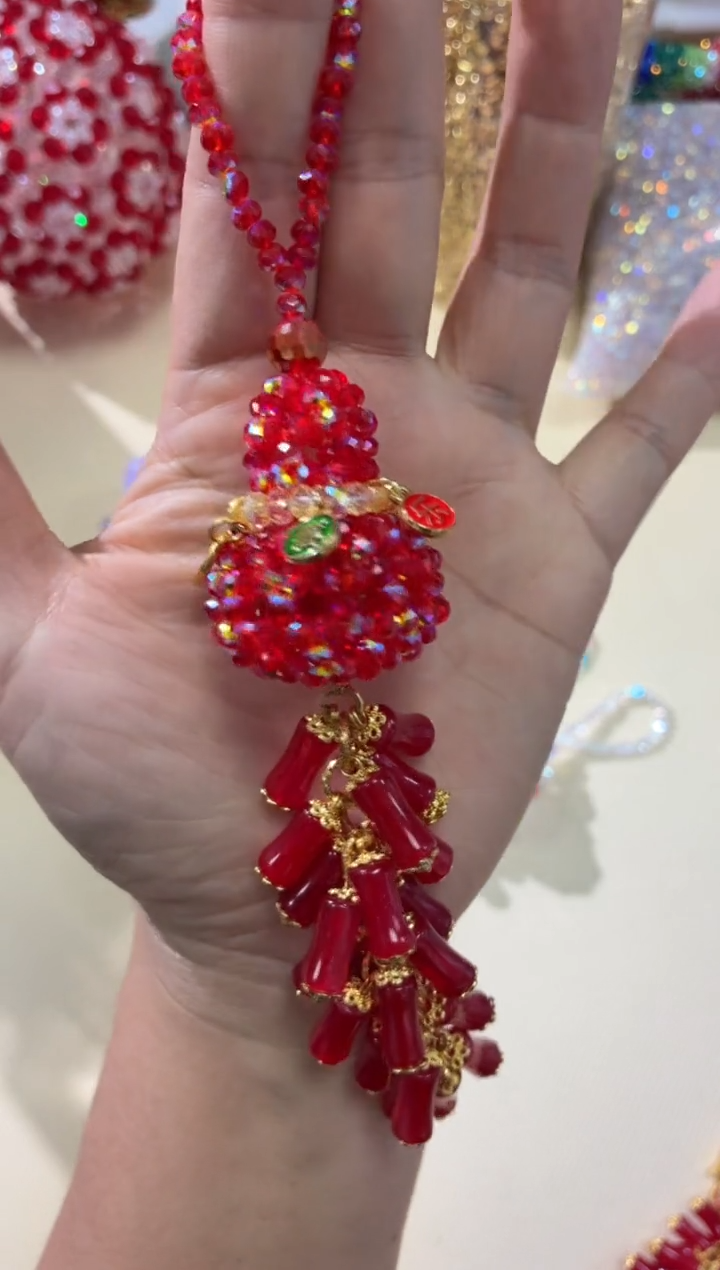 玻璃16108竹节款葫芦材料包1套大红色