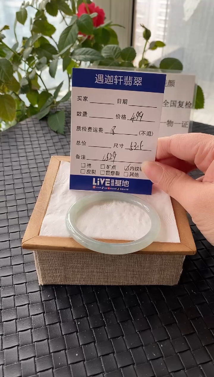 未镶嵌手镯翡翠53.5圈口 C529编码