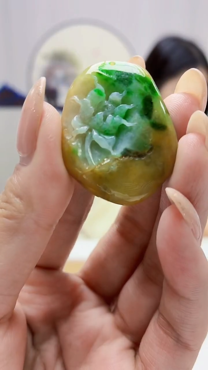 未镶嵌定制翡翠3495MM-毛货挂件46