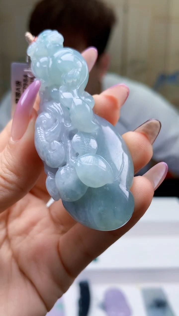 【闪购商品】定制翡翠未镶嵌4868ty-毛货挂件60