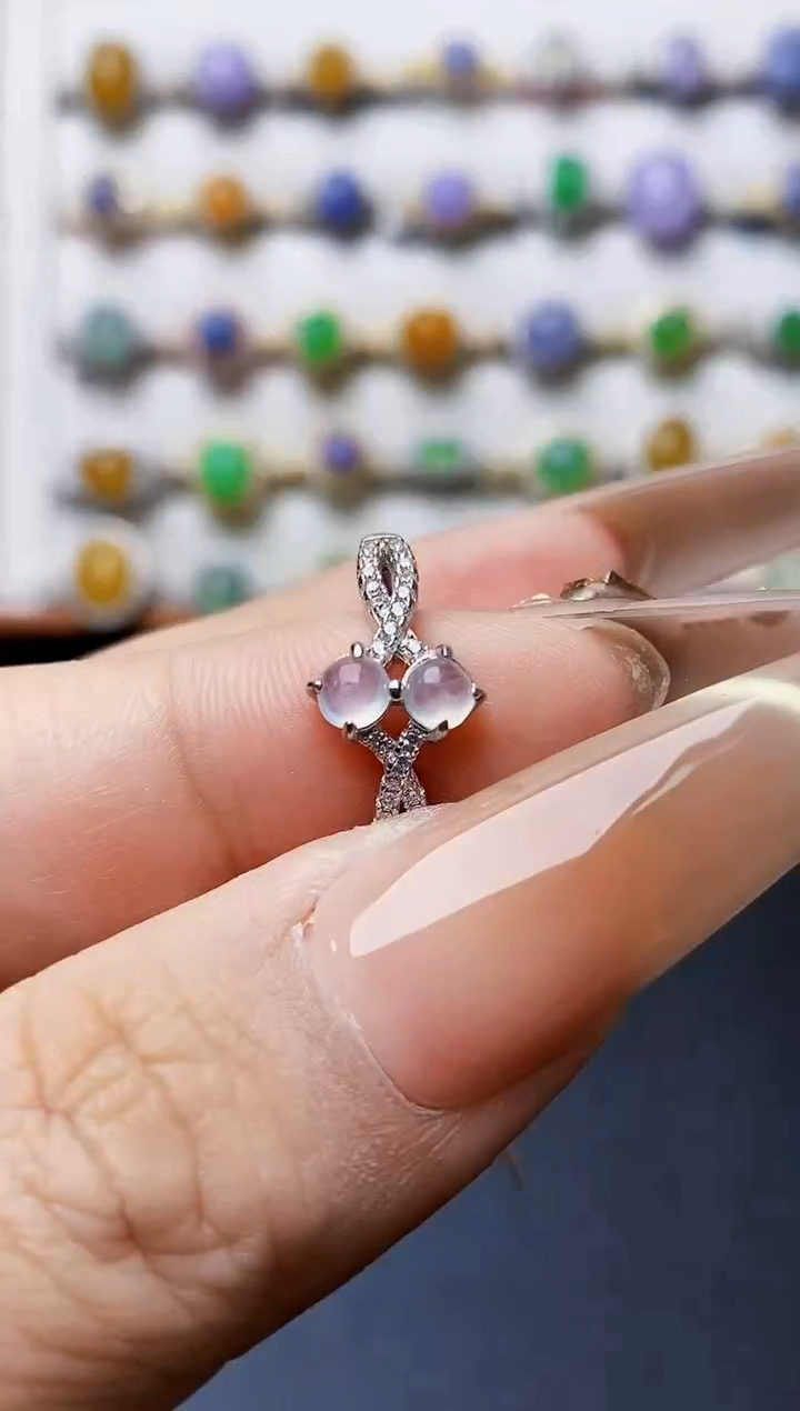 银S925镶嵌戒指翡翠0376