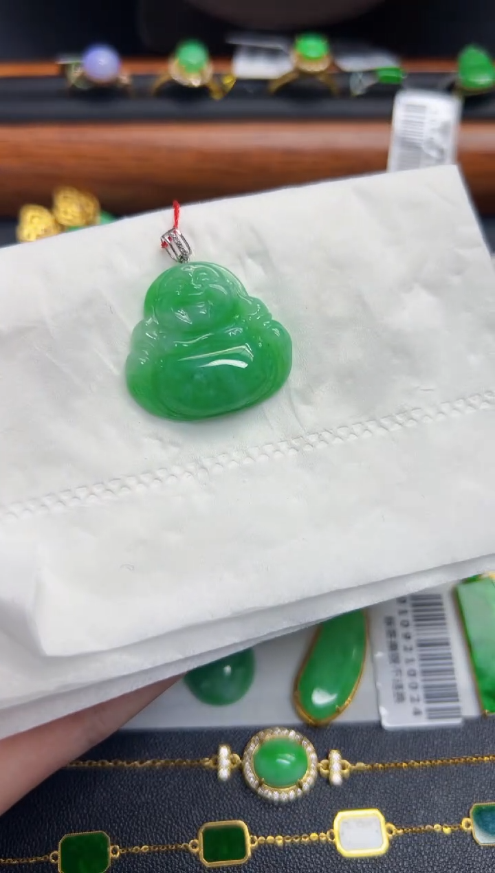 【闪购商品】翡翠颈饰18K金镶嵌Y缅料A货/支持复检/一件