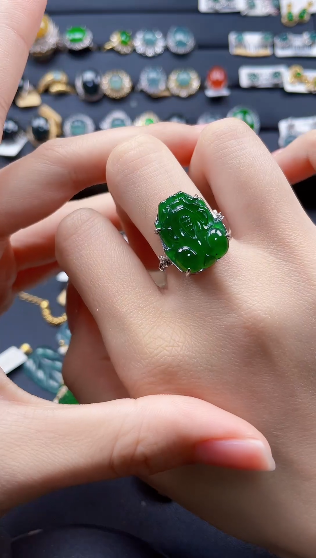 【闪购商品】翡翠戒指银S925镶嵌3465346