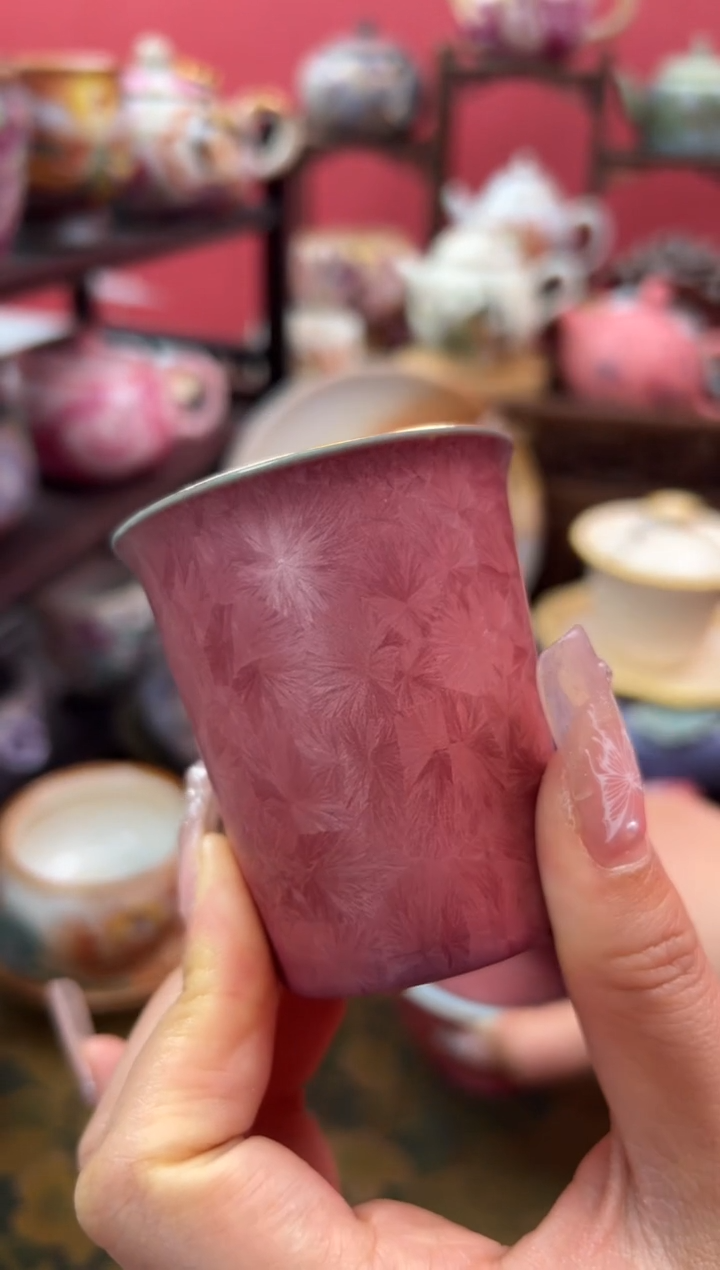 【闪购商品】红丝绒花结晶禅定杯