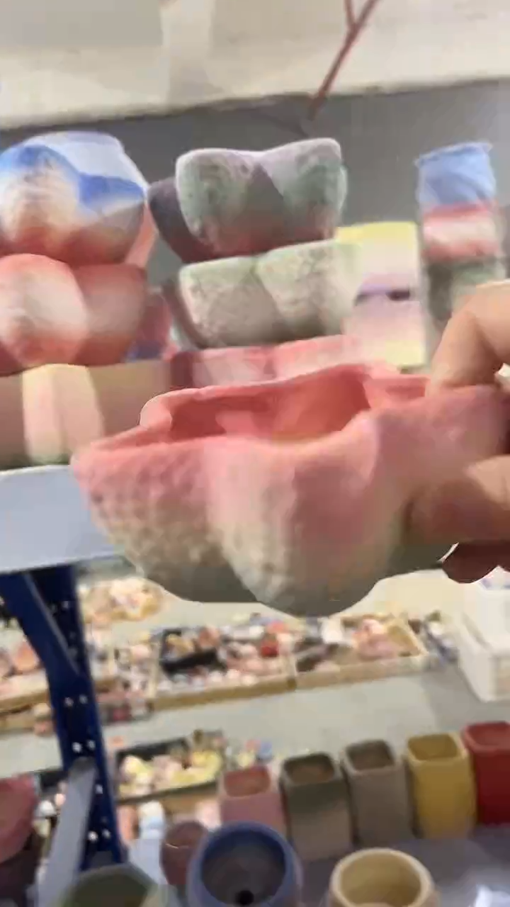 麦饭石粗陶多肉花盆9*5