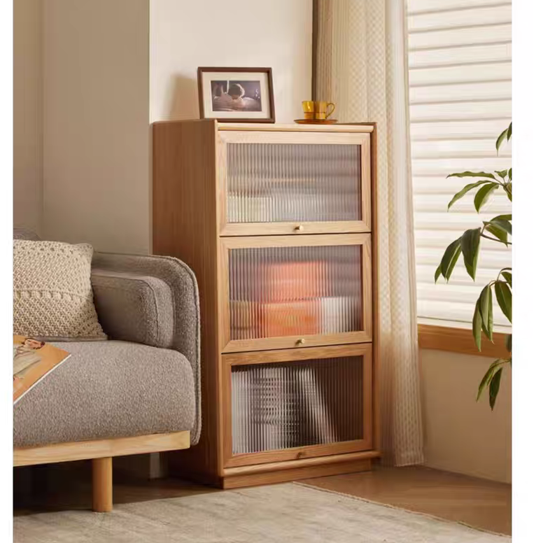 玻璃储物柜实木斗柜600*320*1060