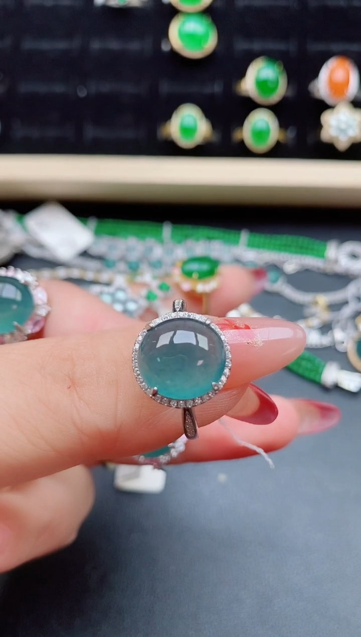 【闪购商品】翡翠戒指银S925镶嵌0805058