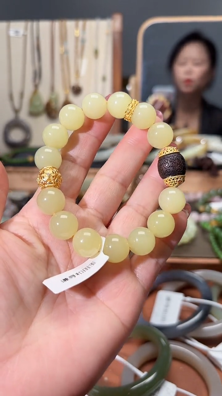 手串银S925镶嵌和田玉1