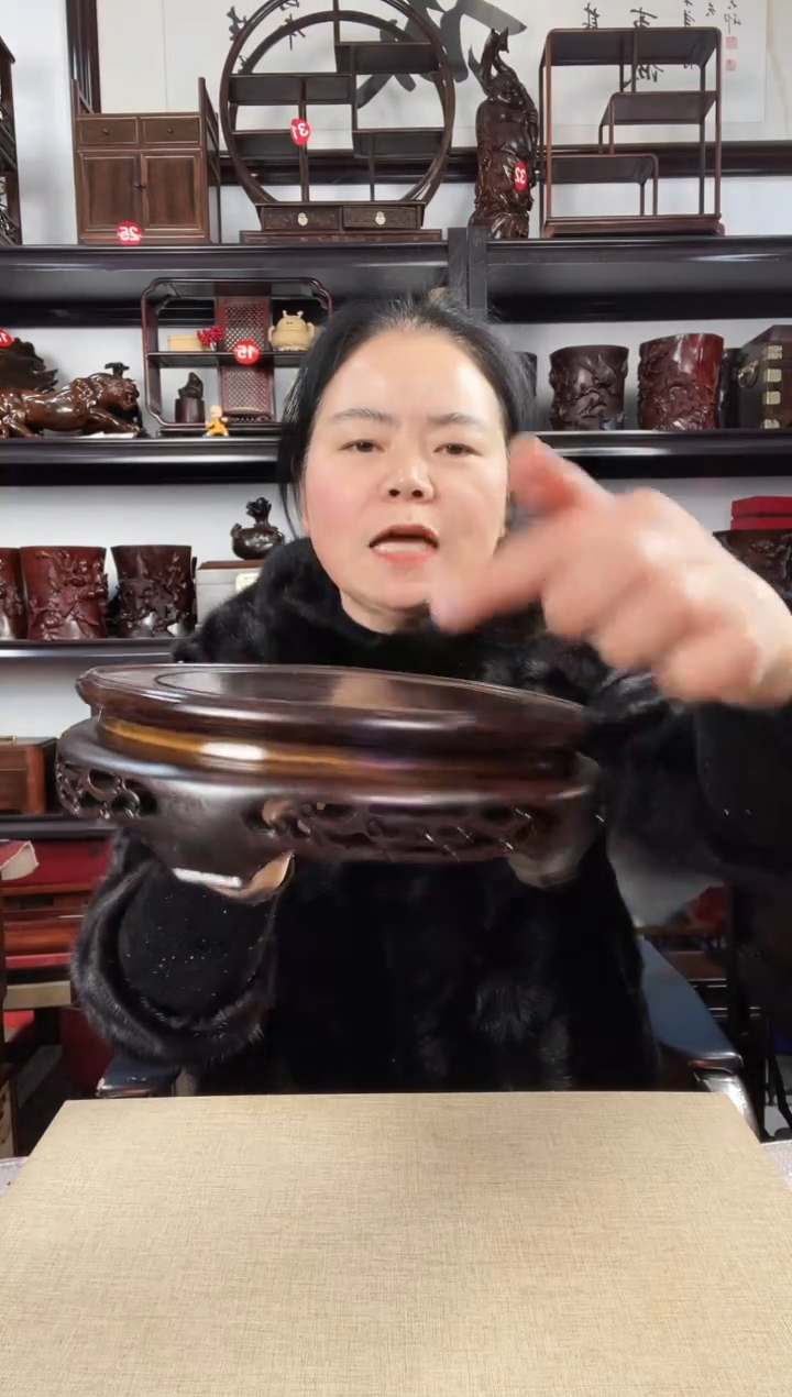 木老李红木工艺品20公分细花