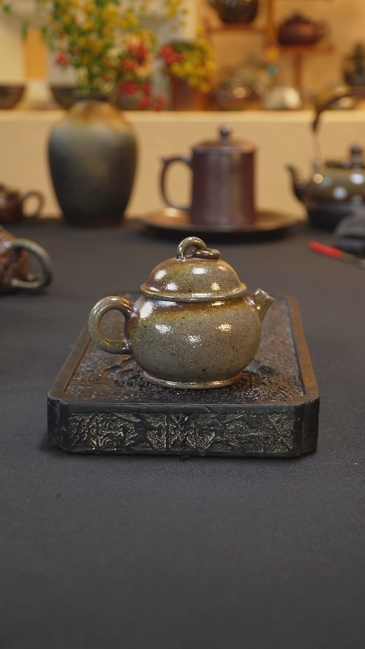 茶壶紫砂纯自然柴烧