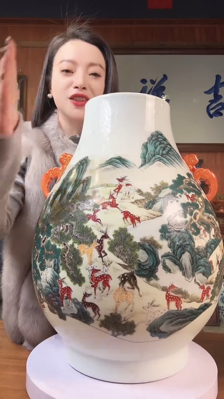 摆件陶景德镇陶瓷青花摆件34