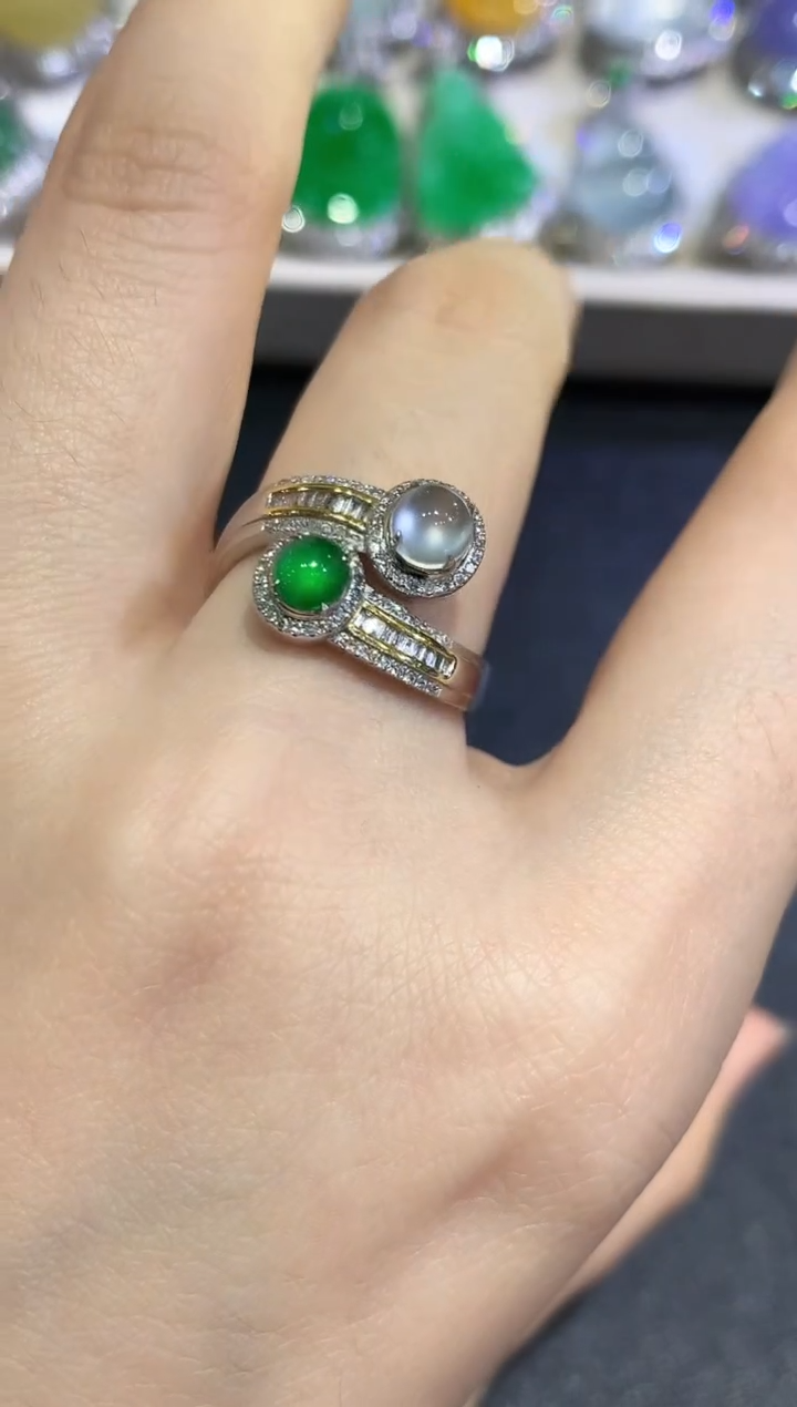 【闪购商品】翡翠戒指18K金镶嵌C102   