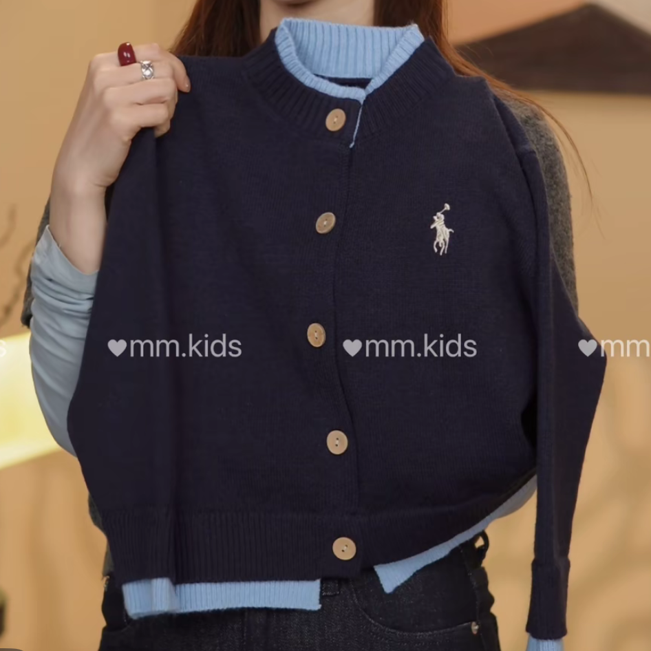 【小巷子·亲子款3】秋冬款男女童春秋针织外套假两件设计款针织毛衣