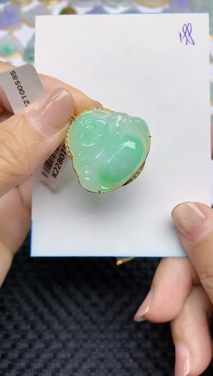 【闪购商品】翡翠颈饰18K金镶嵌天然A货翡翠 198