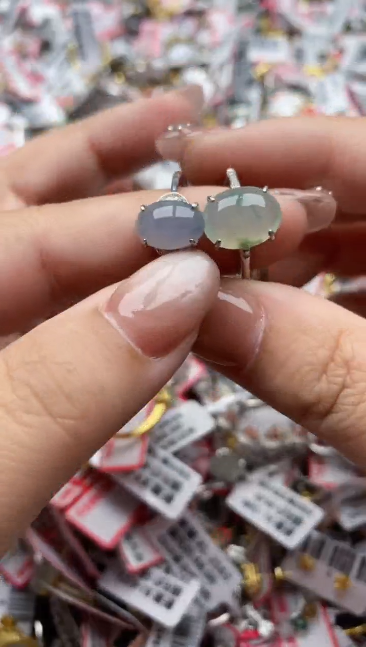 【闪购商品】翡翠戒指银S925镶嵌77777---2