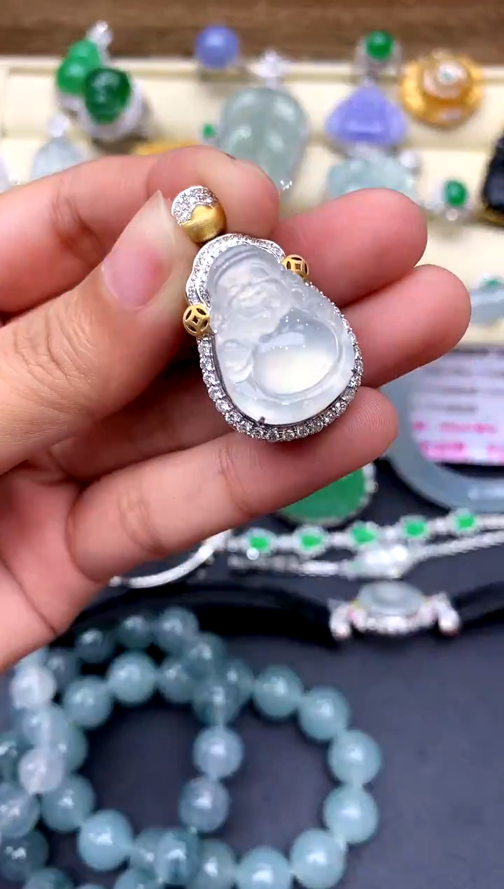 【闪购商品】翡翠颈饰18K金镶嵌392-中国好珍宝