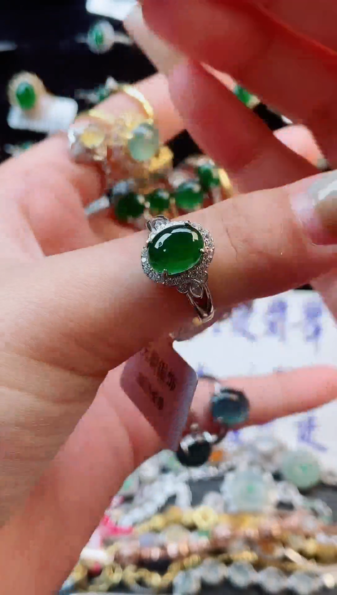 【闪购商品】翡翠戒指银S925镶嵌戒指580