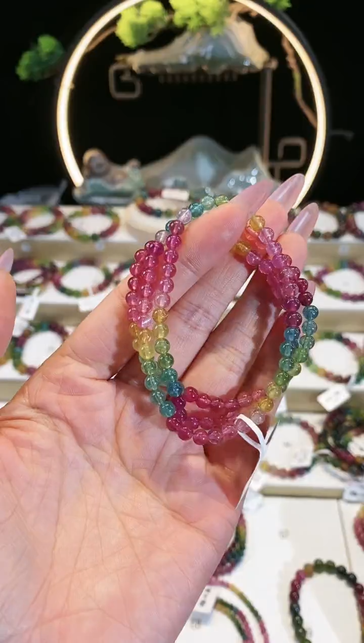 【闪购商品】碧玺手链未镶嵌G2373045三圈颜色微差