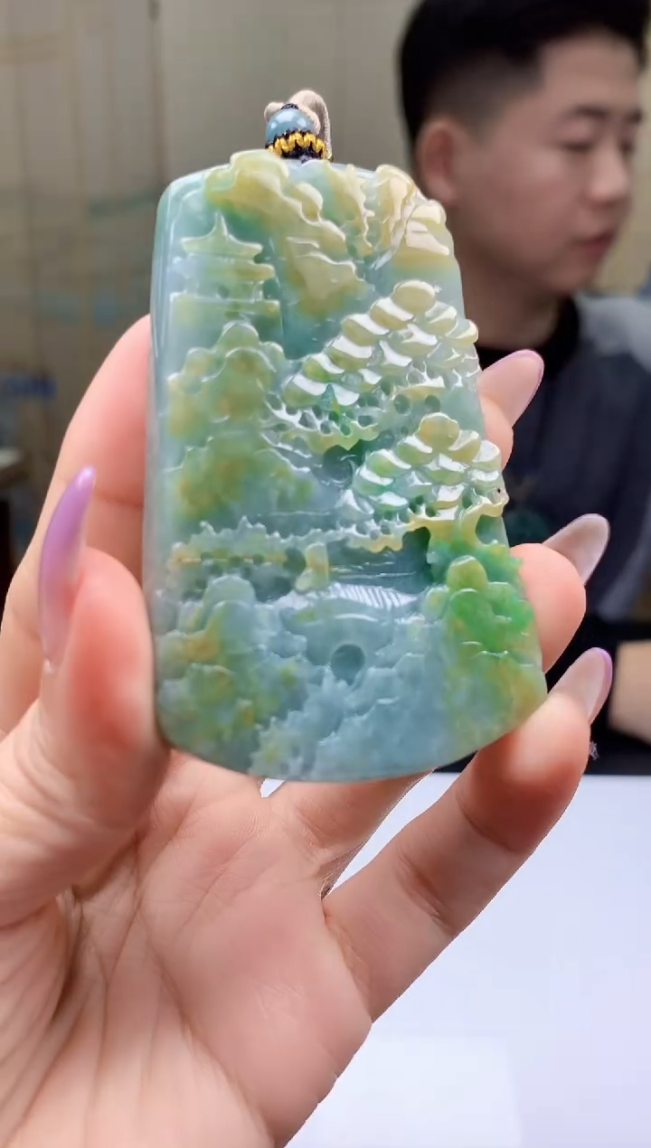 【闪购商品】定制翡翠未镶嵌4917ty-毛货挂件45