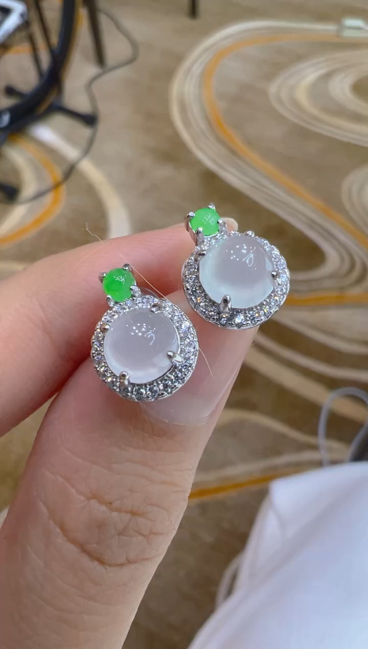 银S925镶嵌翡翠耳饰多样性团购发一件