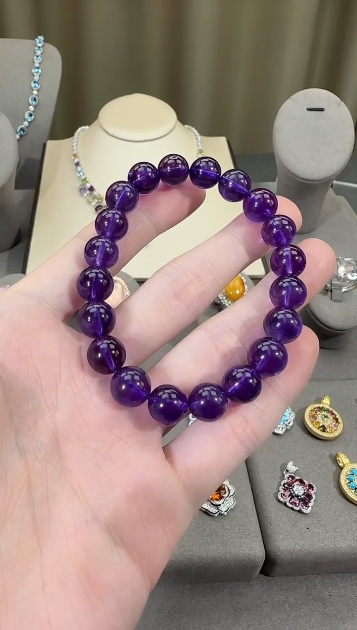 未镶嵌手串紫晶10mm手串