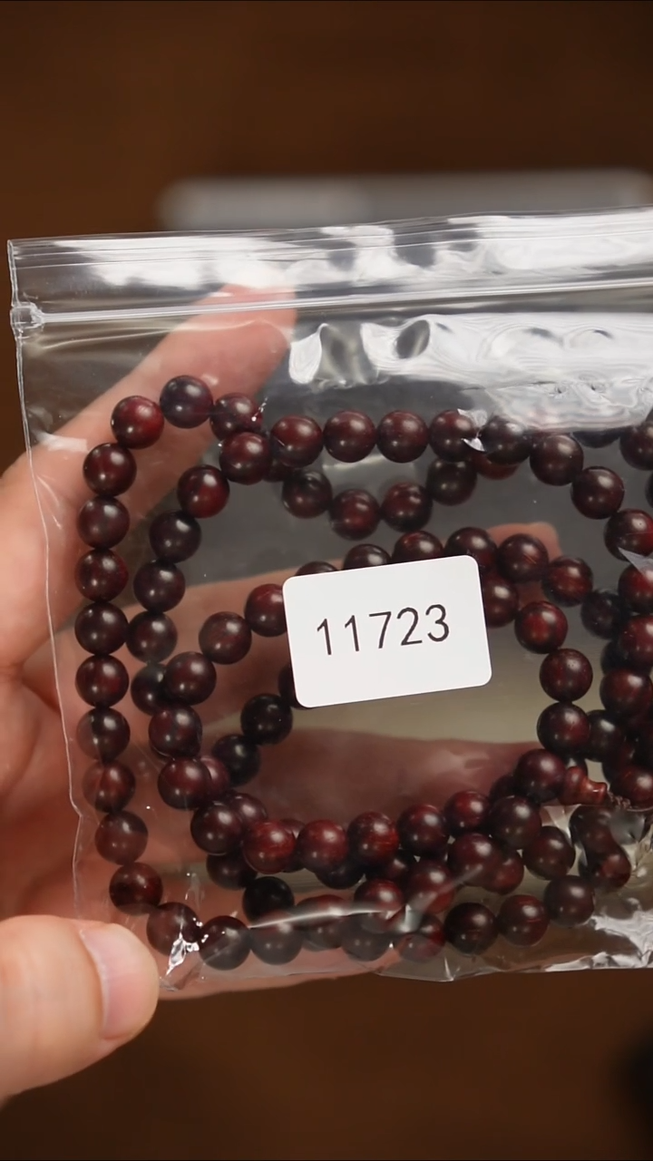 小叶紫檀手串/手链A****711723纯手磨08圆*108粒配盘玩袋