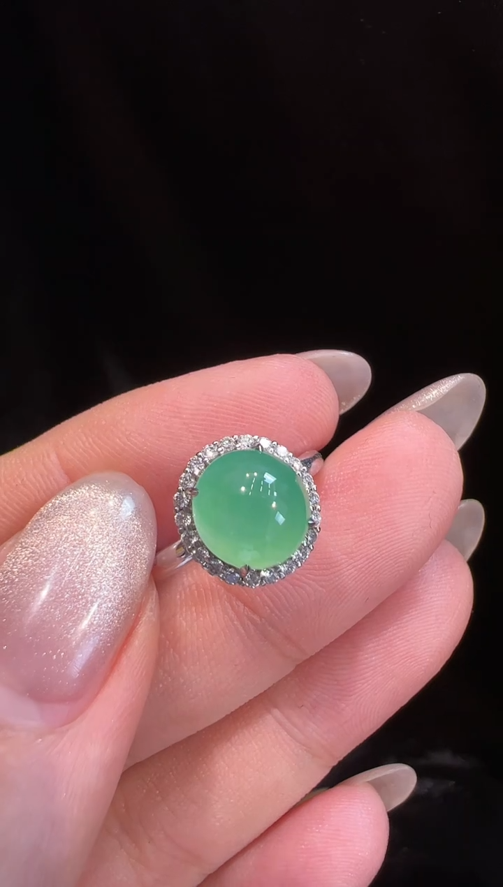 【闪购商品】翡翠戒指18K金镶嵌戒指