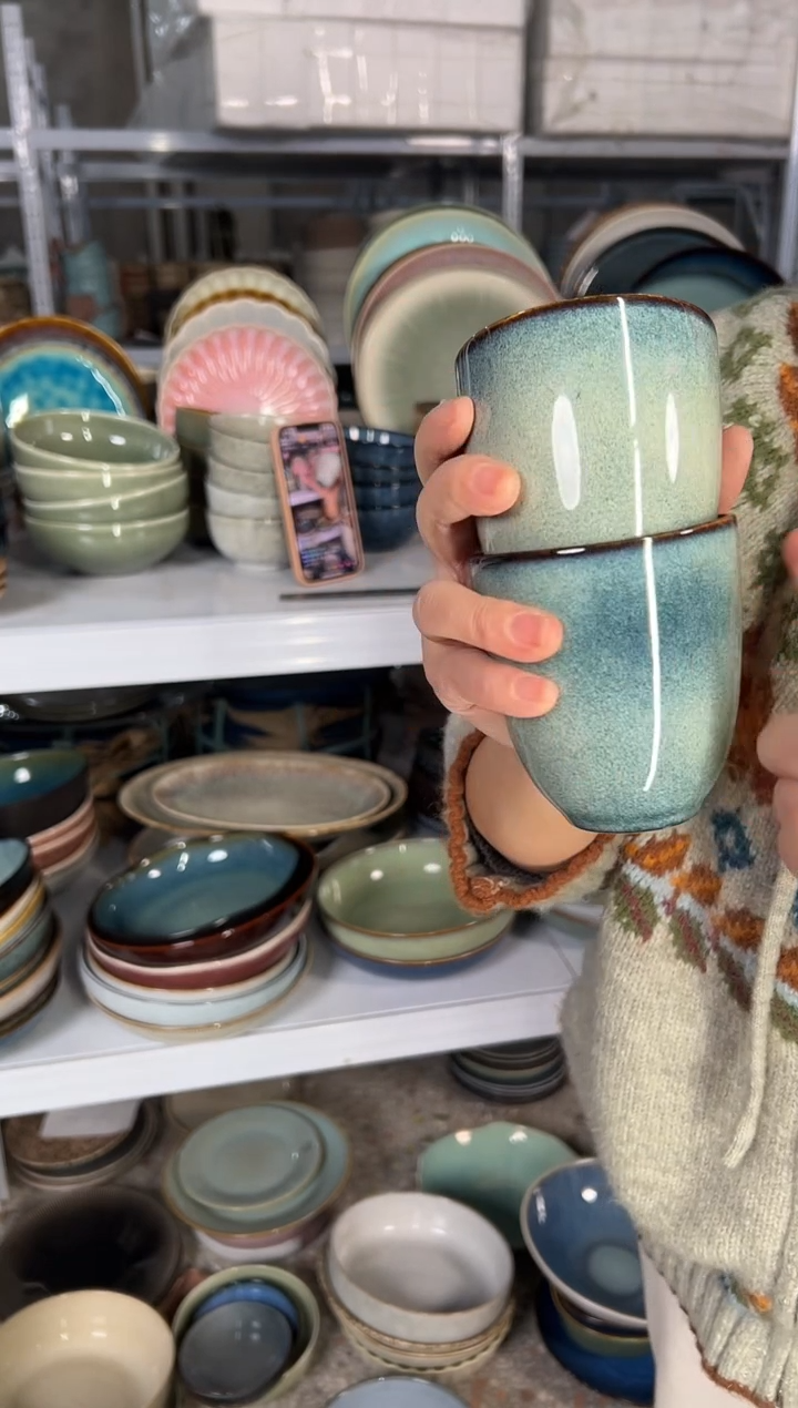 陶瓷外贸尾货瑕疵满20包邮X2手握杯