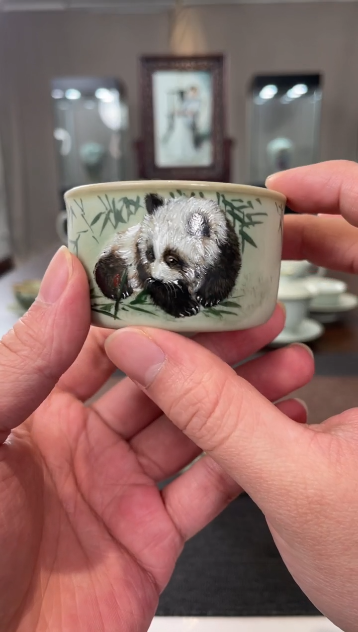 【闪购商品】杯子余秀华老师作品扳指杯（熊猫）
