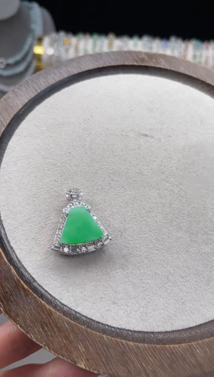 颈饰银S925镶嵌翡翠木****01