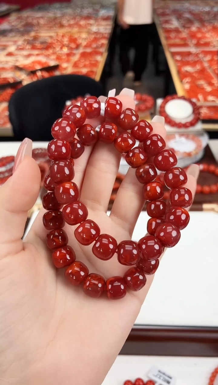 南红玛瑙瓦西老型手串11+未镶嵌（多样式发其一）