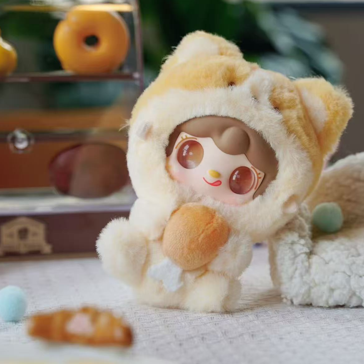【拆盒】氧氧Yooki十代抱抱美食店mini挂件毛绒盲盒女生礼物公仔