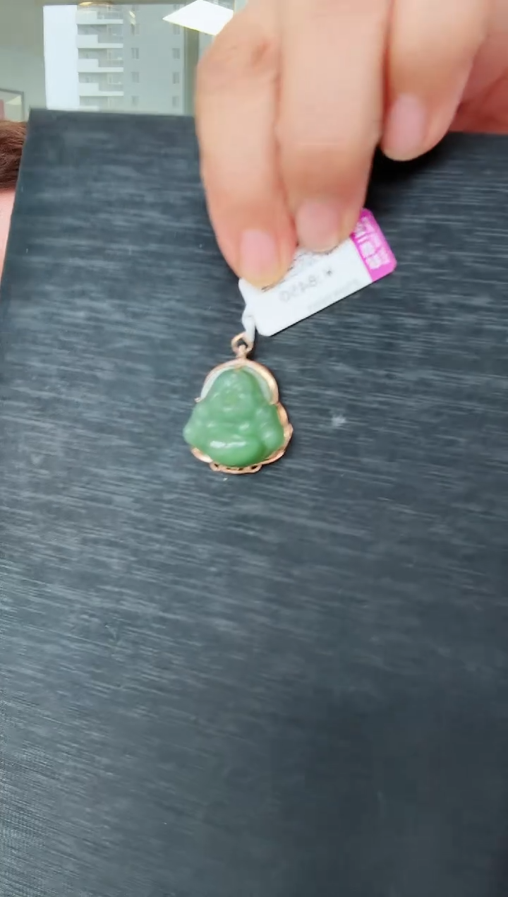 和田玉18K金镶嵌颈饰1601吊坠