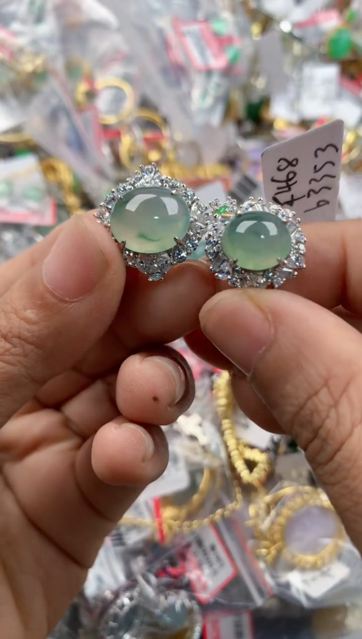 银S925镶嵌戒指翡翠2222----6