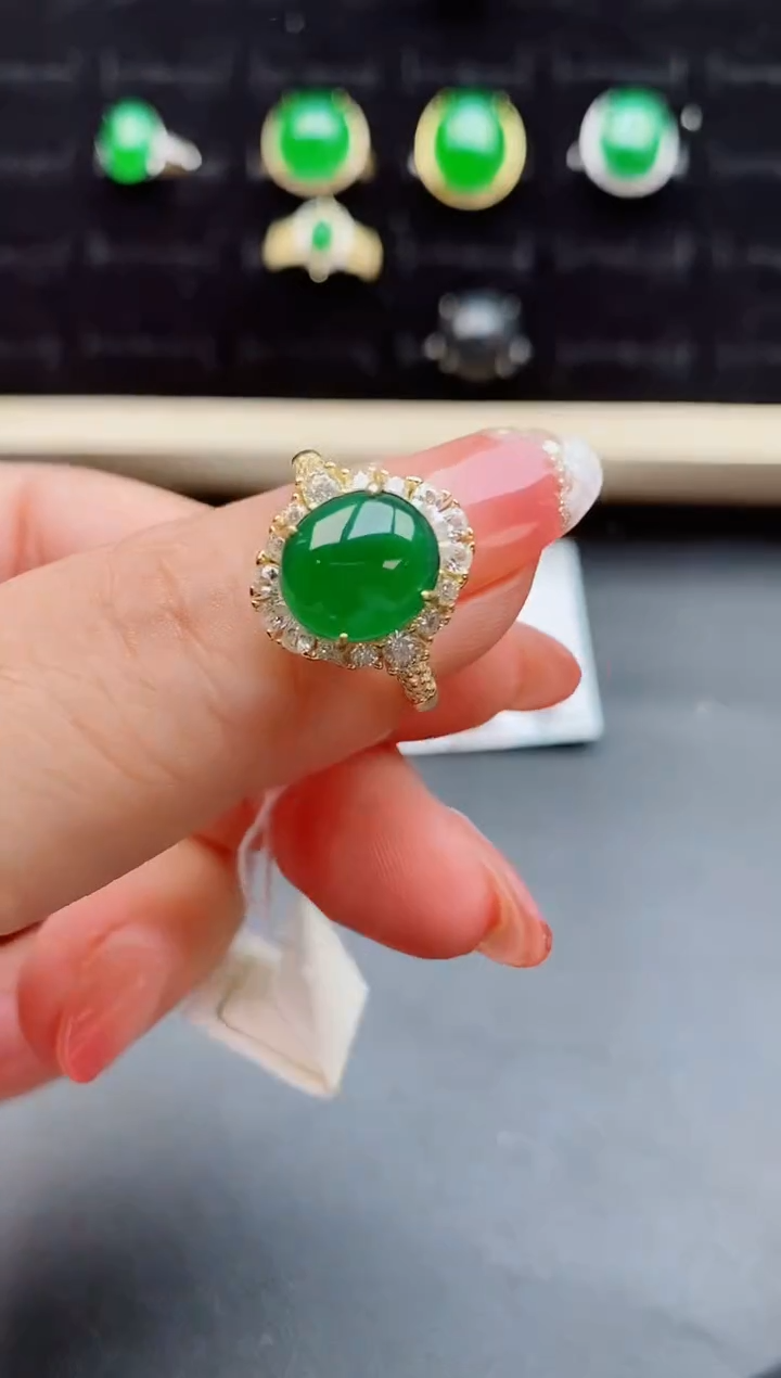 【闪购商品】翡翠戒指银S925镶嵌50850
